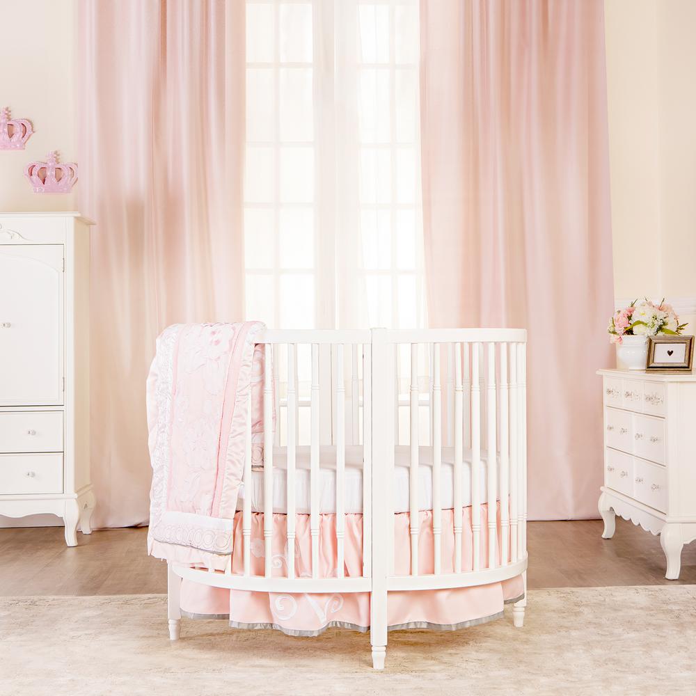 Dream On Me Sophia Posh White Circular Crib669W The Home Depot