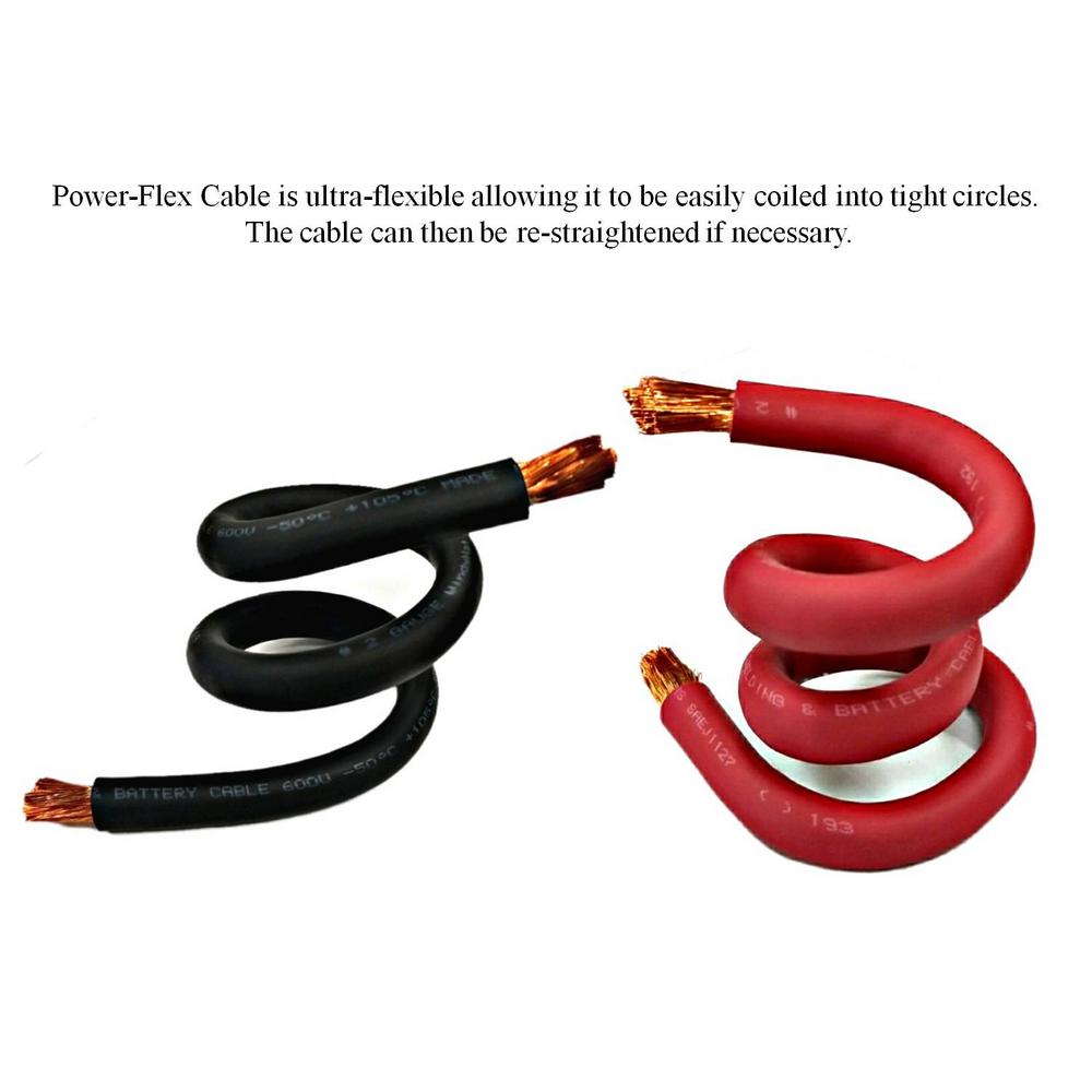 Solar Made In The USA Car WNI 2 Gauge 5 Feet Black 5 Feet Red 2 AWG Ultra Flexible Welding Battery Copper Cable Wire Inverter RV