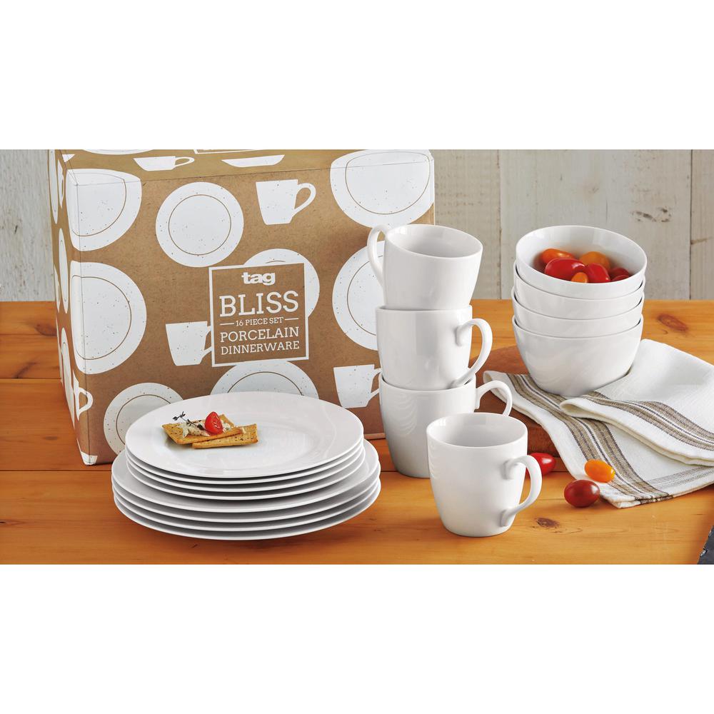 Tag Bliss 16Piece White Dinnerware Set TAG206481 The Home Depot