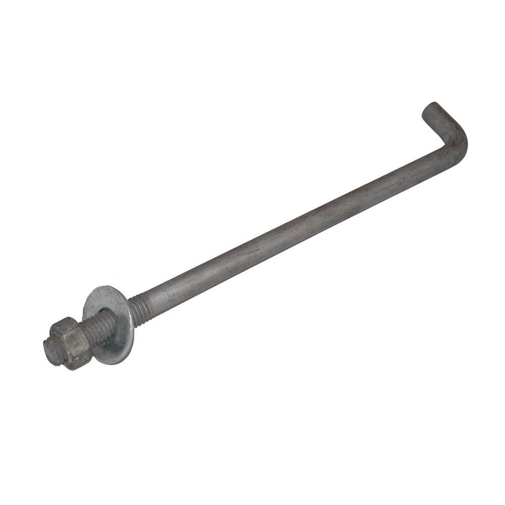 10 in. Galvanized Metal Anchor Bolt with Nut and WasherABW/GAB1210