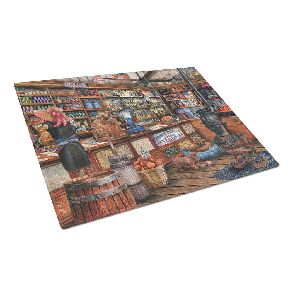 Carolines Treasures The Good Old Days Tempered Glass Large Cutting Board, Multi-Color - PTW2014LCB - Cooking Large Tempered Glass Cutting Board is heat resista sku PTW2014LCB