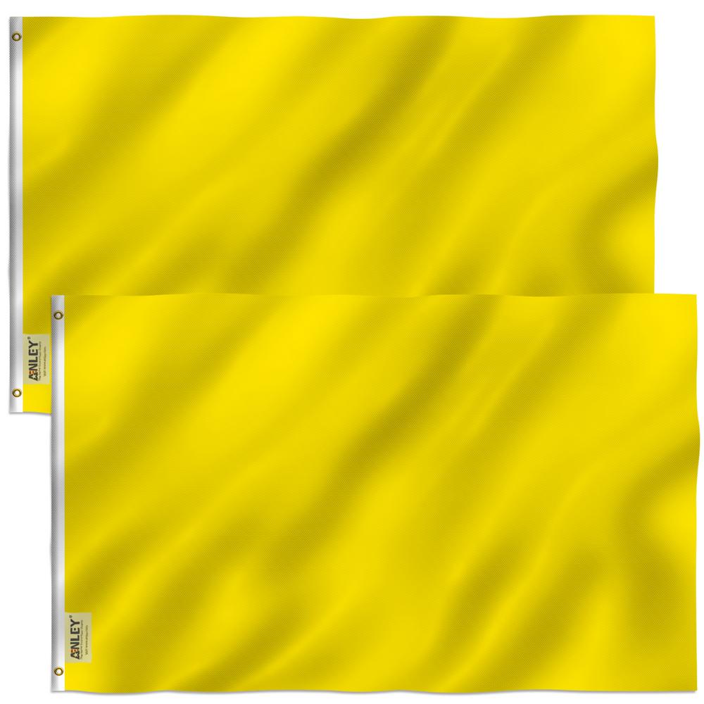 Anley Fly Breeze 3 Ft X 5 Ft Polyester Solid Yellow 2 Sided