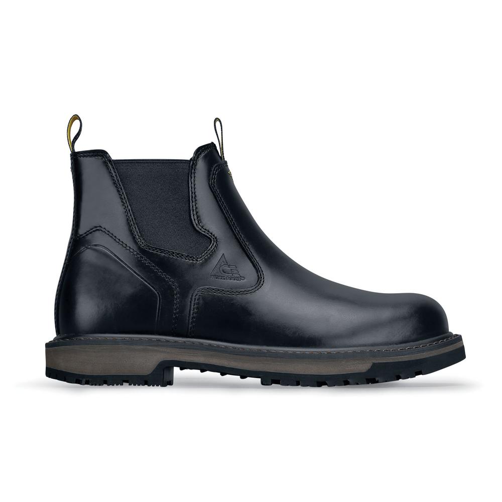 Size 9.5M Black Leather Slip-Resistant 