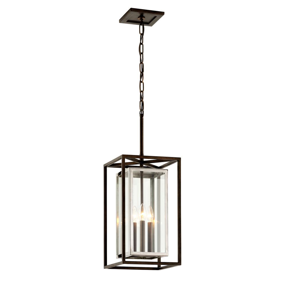 Troy Lighting Morgan 11 In W Bronze Outdoor 3 Light Hanging Troy Lighting Morgan 11 In W Bronze Outdoor 3 Light Hanging With Clear
