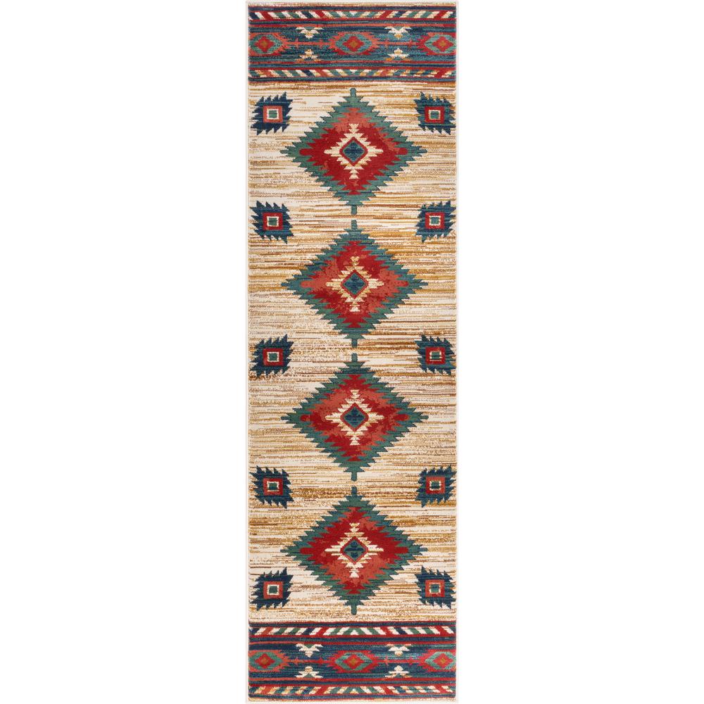 Well Woven Tulsa Lea Traditional Southwestern Tribal Cream 2 ft. 3 in. x 7 ft. 3 in. Runner Rug