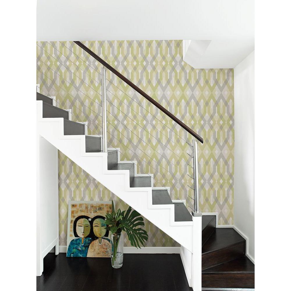 A-Street Harbour Golden Green Lattice Wallpaper-2656-004044 - The Home