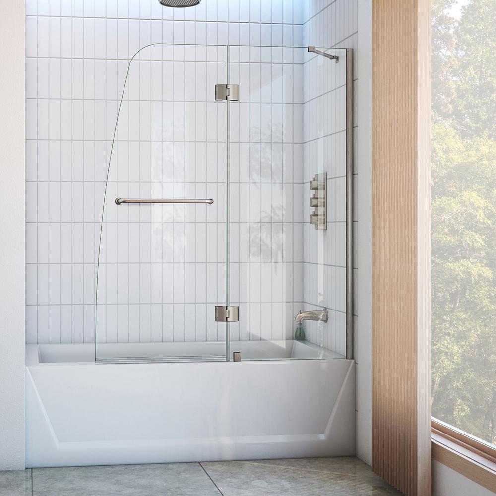 DreamLine Aqua 48 in. x 58 in. Semi-Frameless Hinged Tub Door in