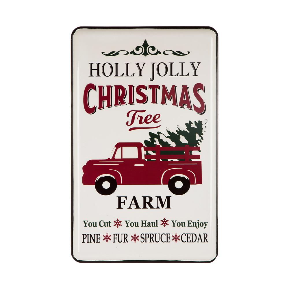Glitzhome 23 62 In H Farmhouse Enamel Metal Sign Truck H Farmhouse Enamel Metal Sign Truck