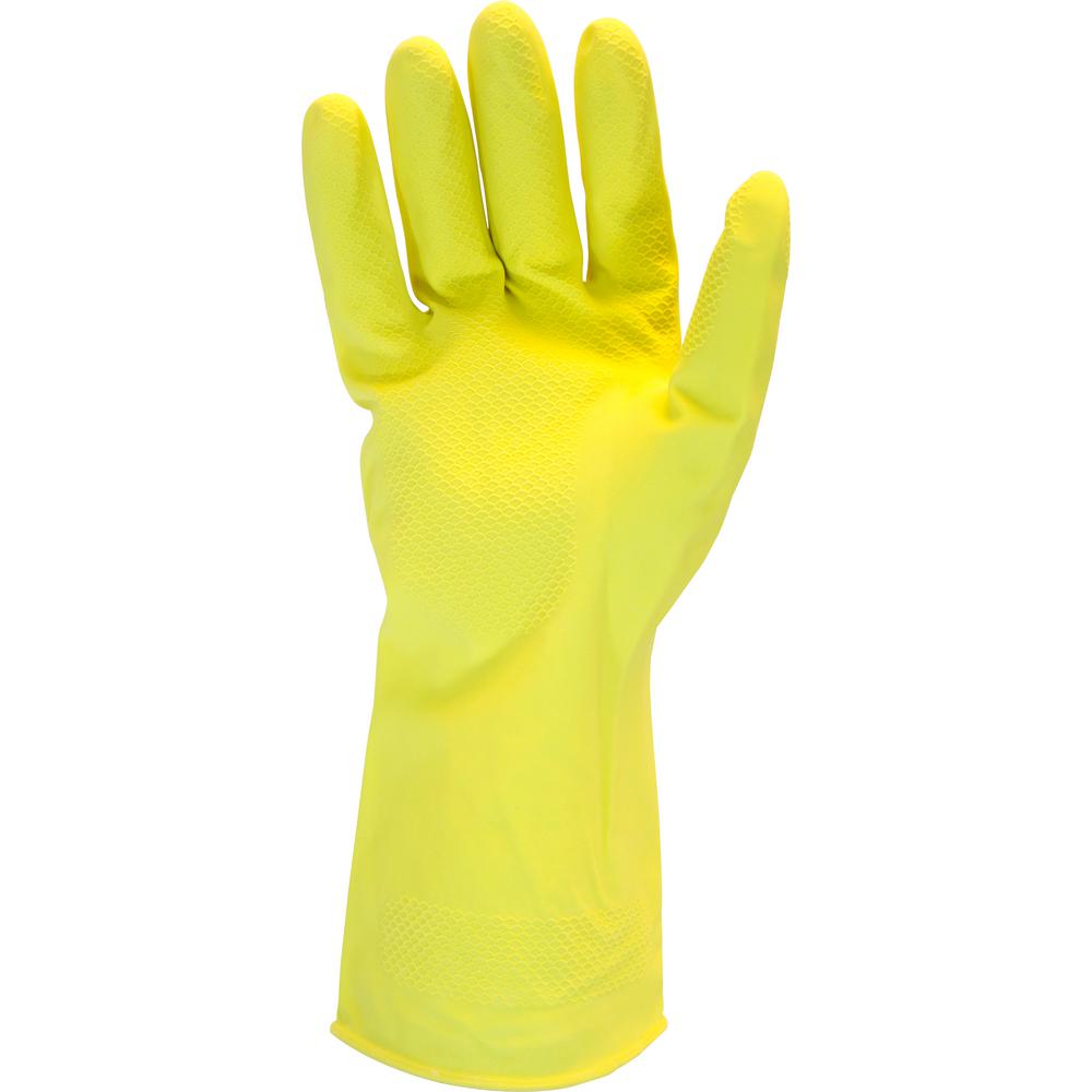 THE SAFETY ZONE Chemical Gloves Small HeavyDuty 18 Mil Yellow Latex