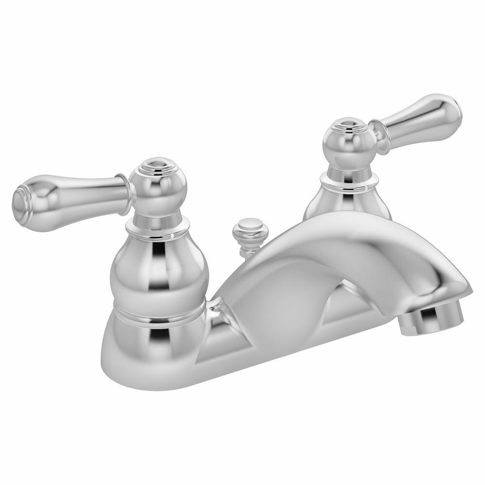 Symmons Allura 4 In Centerset 2 Handle Bathroom Faucet With Drain