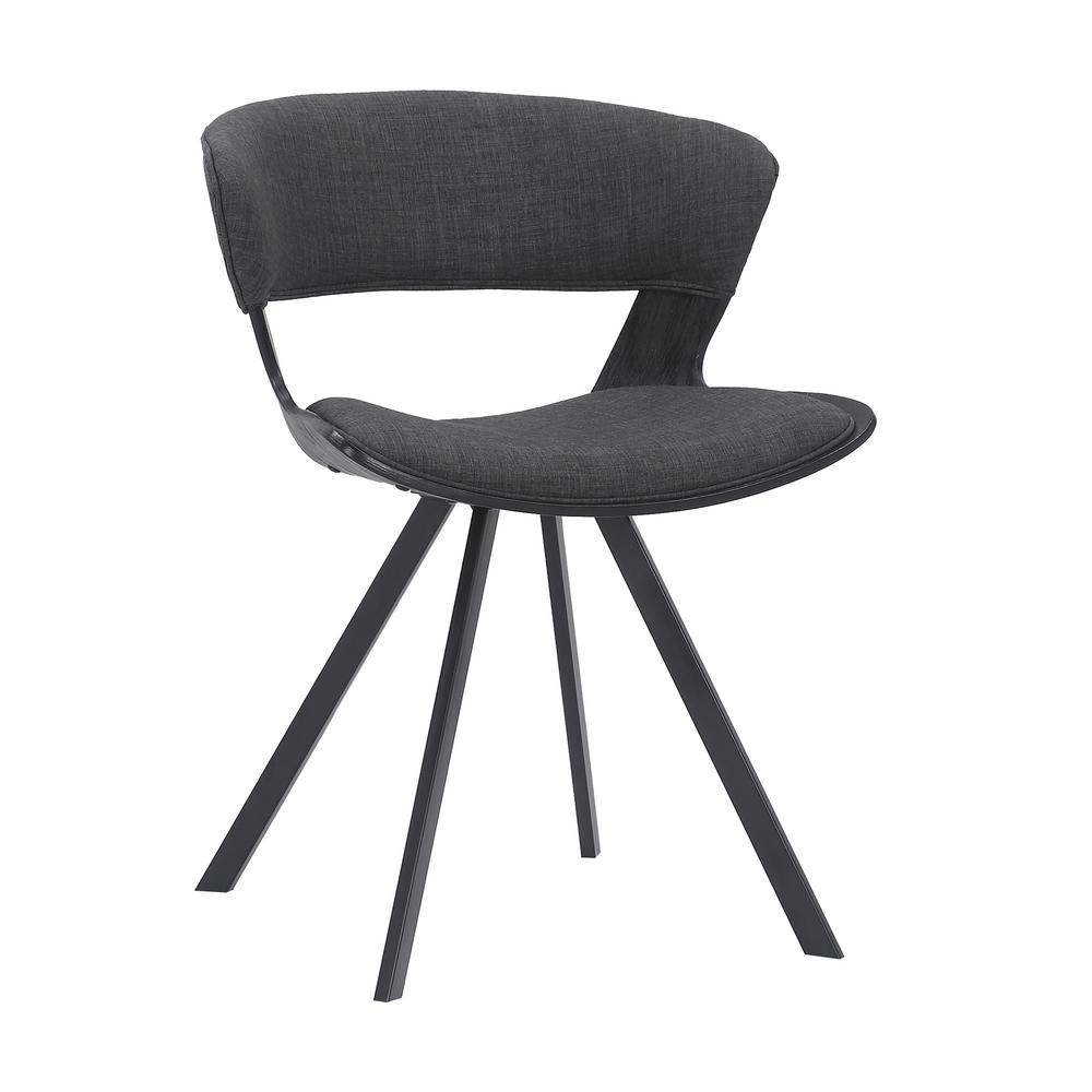 Armen Living Ulric Black Wood And Charcoal Fabric Modern Dining Room Accent Chair Lculsiblch The Home Depot