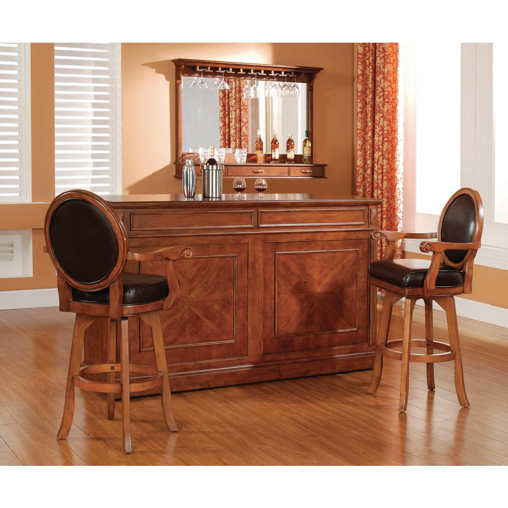 Hillsdale Furniture Warrington 26 in. Rich Cherry Swivel Cushioned Bar