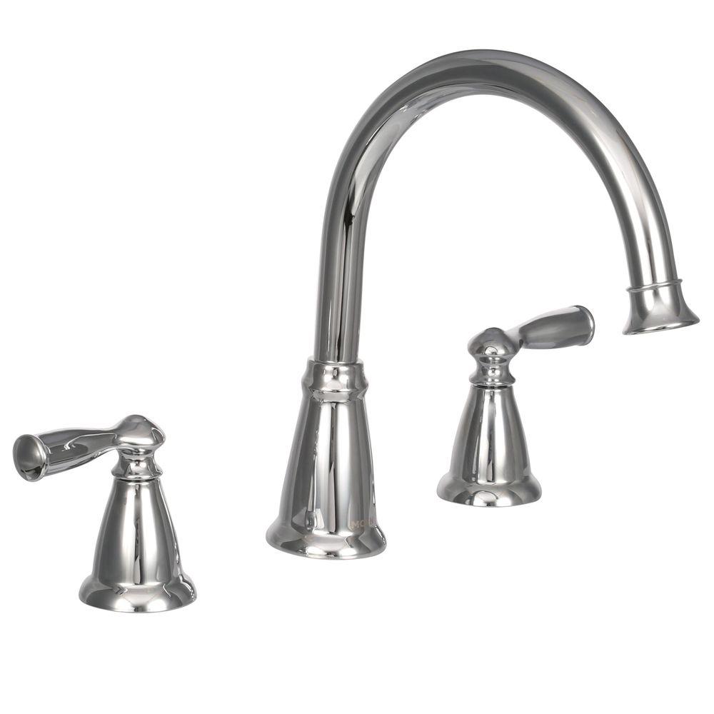 MOEN Banbury 2-Handle Deck-Mount High Arc Roman Tub Faucet with Valve