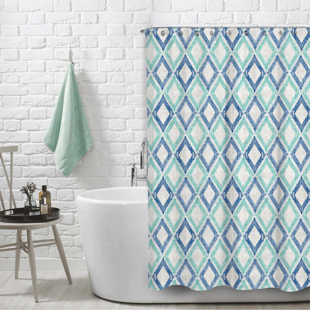 A1 Home Collections 72 In X 72 In Geometric Green And Blue Apen