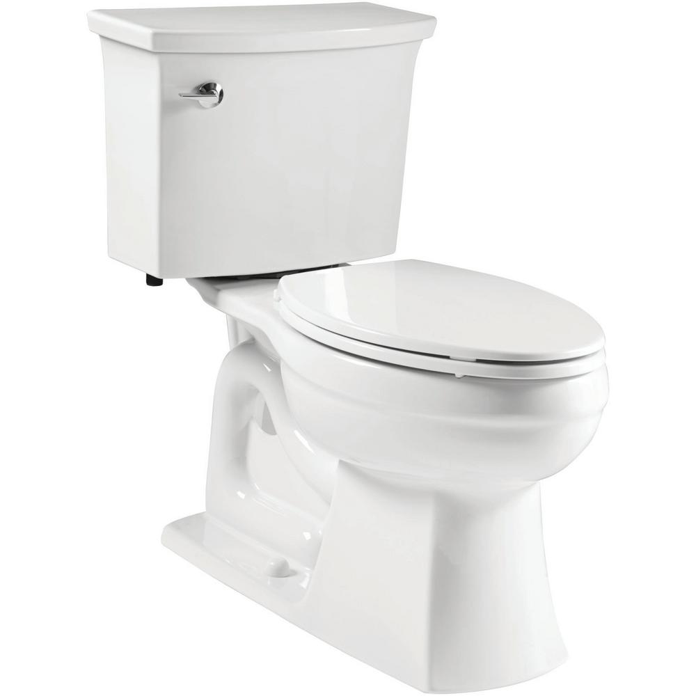 Kohler Elmbrook The Complete Solution 2 Piece 1 28 Gpf Single Flush Elongated Toilet In White With Quiet Close Seat Included K 21285 0 Home Depot - How To Install A Kohler Toilet Seat