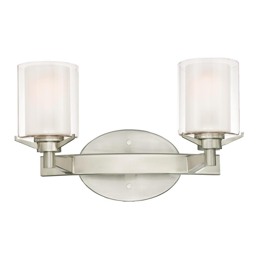 Westinghouse Glenford 2Light Brushed Nickel Wall Mount Bath Light