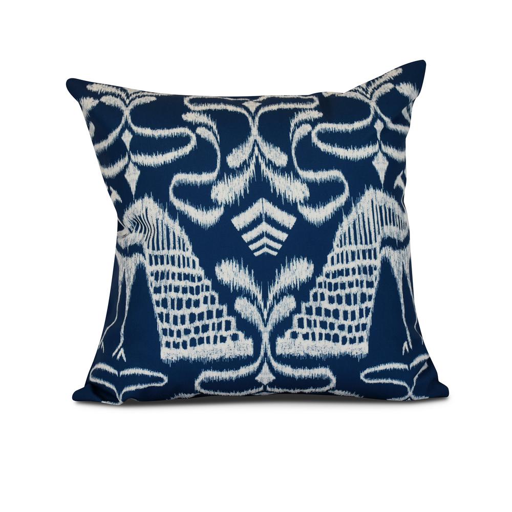 16 in. Blue Crown Animal Print PillowPA807BL4416 The Home Depot