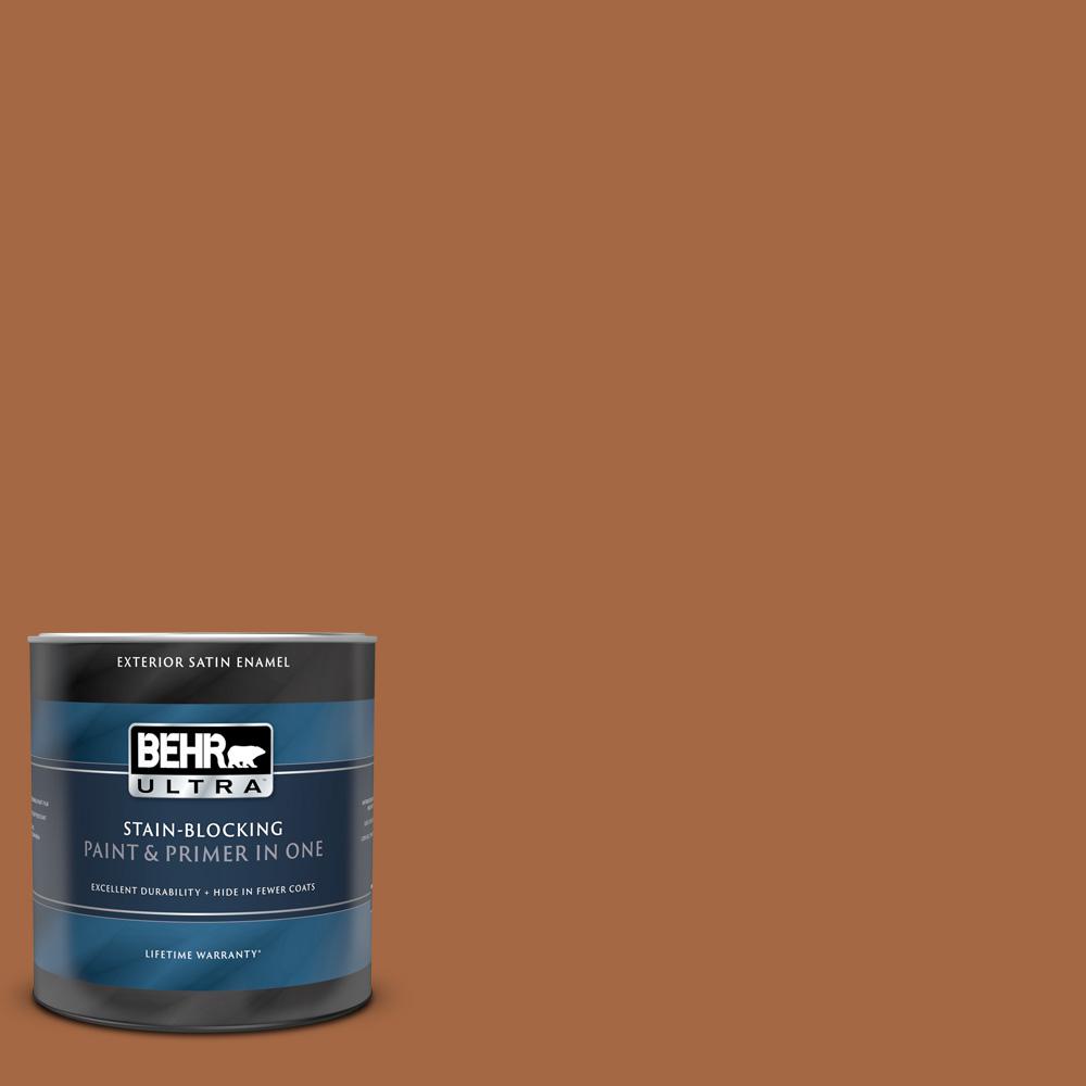 BEHR ULTRA 1 qt. PPU316 Maple Glaze Satin Enamel Exterior Paint and