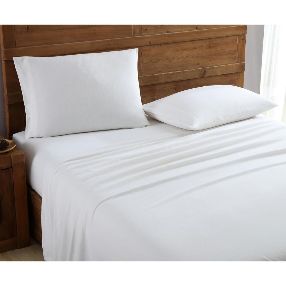 Geraldine 100 Cotton White Flannel Twin Sheet Set