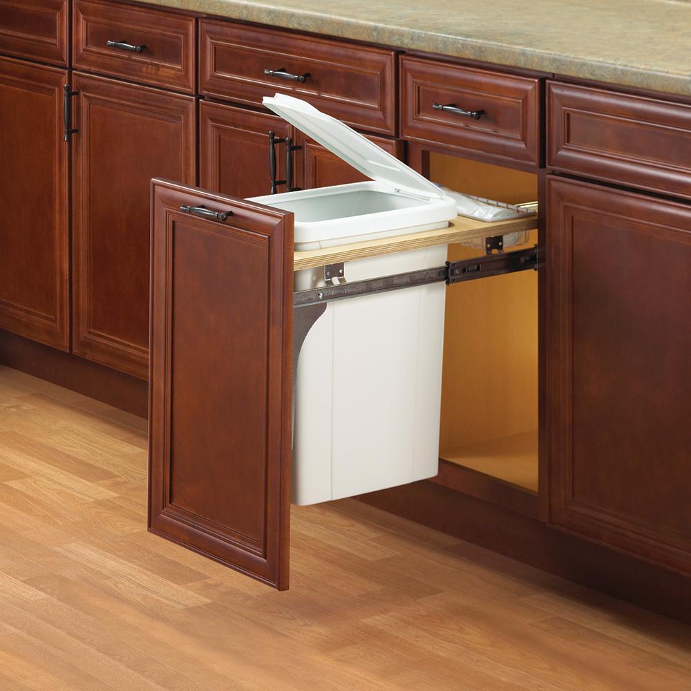 Knape Vogt 17 5 In X 12 In X 22 5 In In Cabinet Pull Out Top Mount Trash Can Pdmtm12 1 35wh The Home Depot