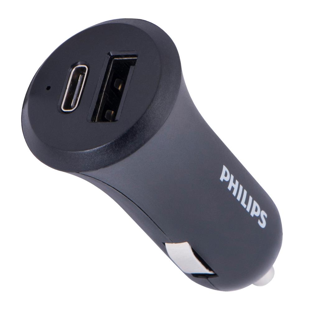 Philips 22 5 Watt Dc Car Charger 1c 1a Port In Black Dlp2557 37 22 5 Watt Dc Car Charger 1c 1a Port In Black