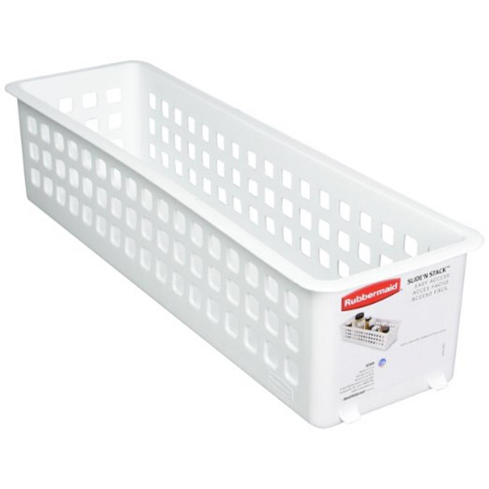 Rubbermaid 5 In Slide N Stack Basket Drawer Organizer In White