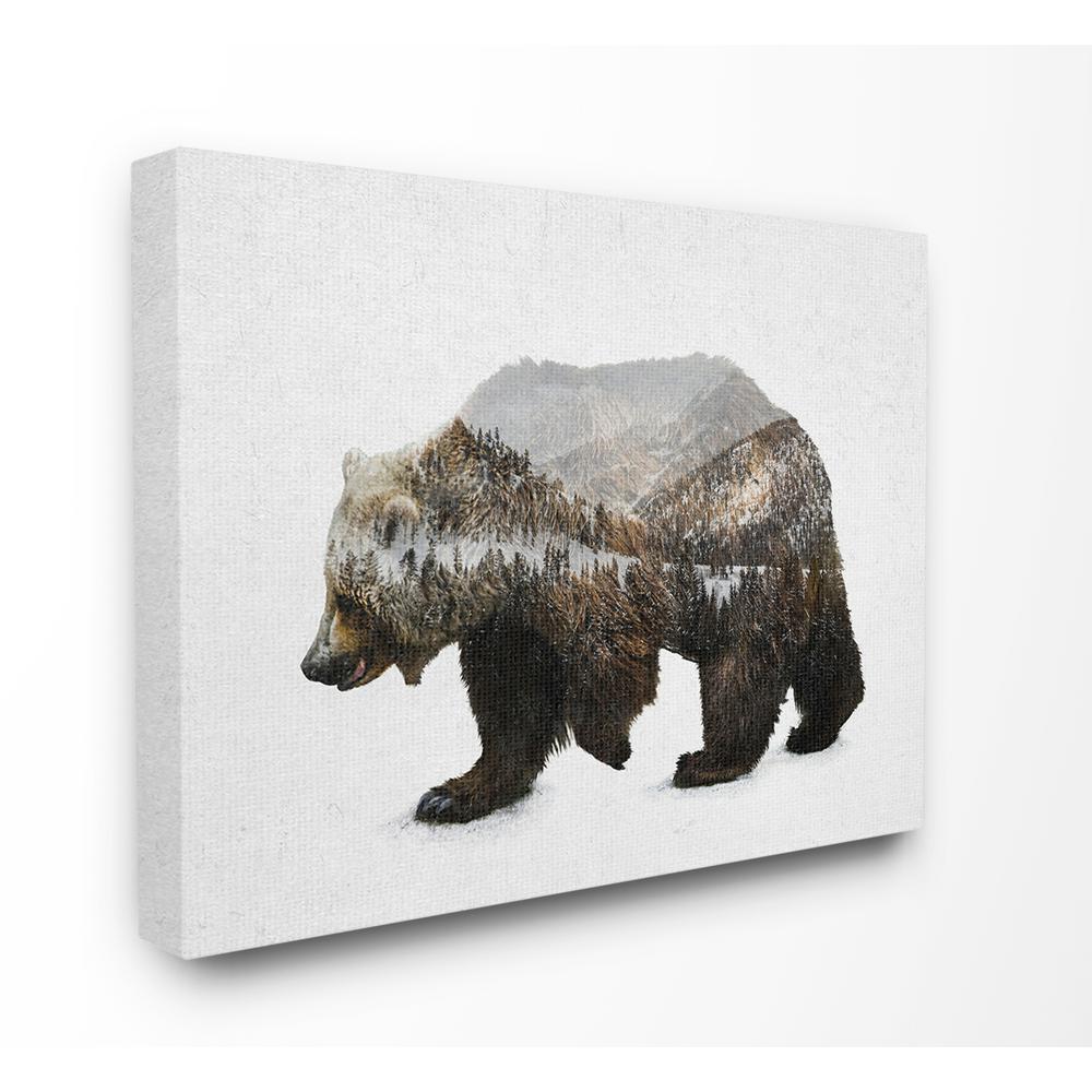 The Stupell Home Decor Collection 30 In X 40 In Bear Silhouette Mountain Range Photography By Anna Dittman Canvas Wall Art Sca 182 Cn 30x40 The Home Depot