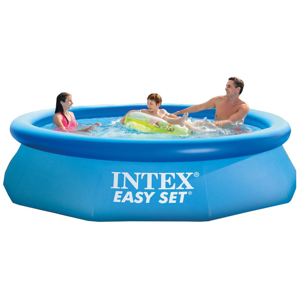 Intex 10 ft. Round 30 in. D Soft-Side Inflatable Above Ground