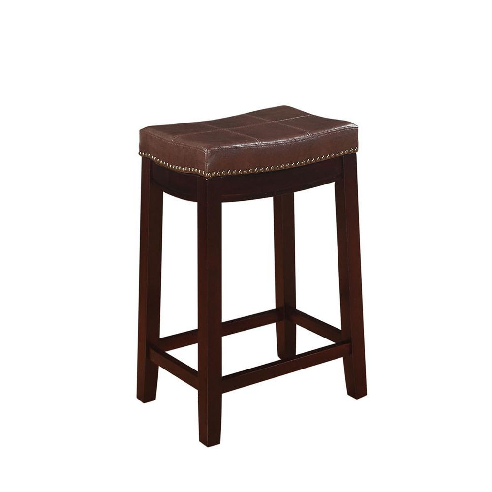 Linon Home Decor Claridge 26 In Dark Brown Cushioned Counter Stool Claridge 26 In Dark Brown Cushioned Counter Stool