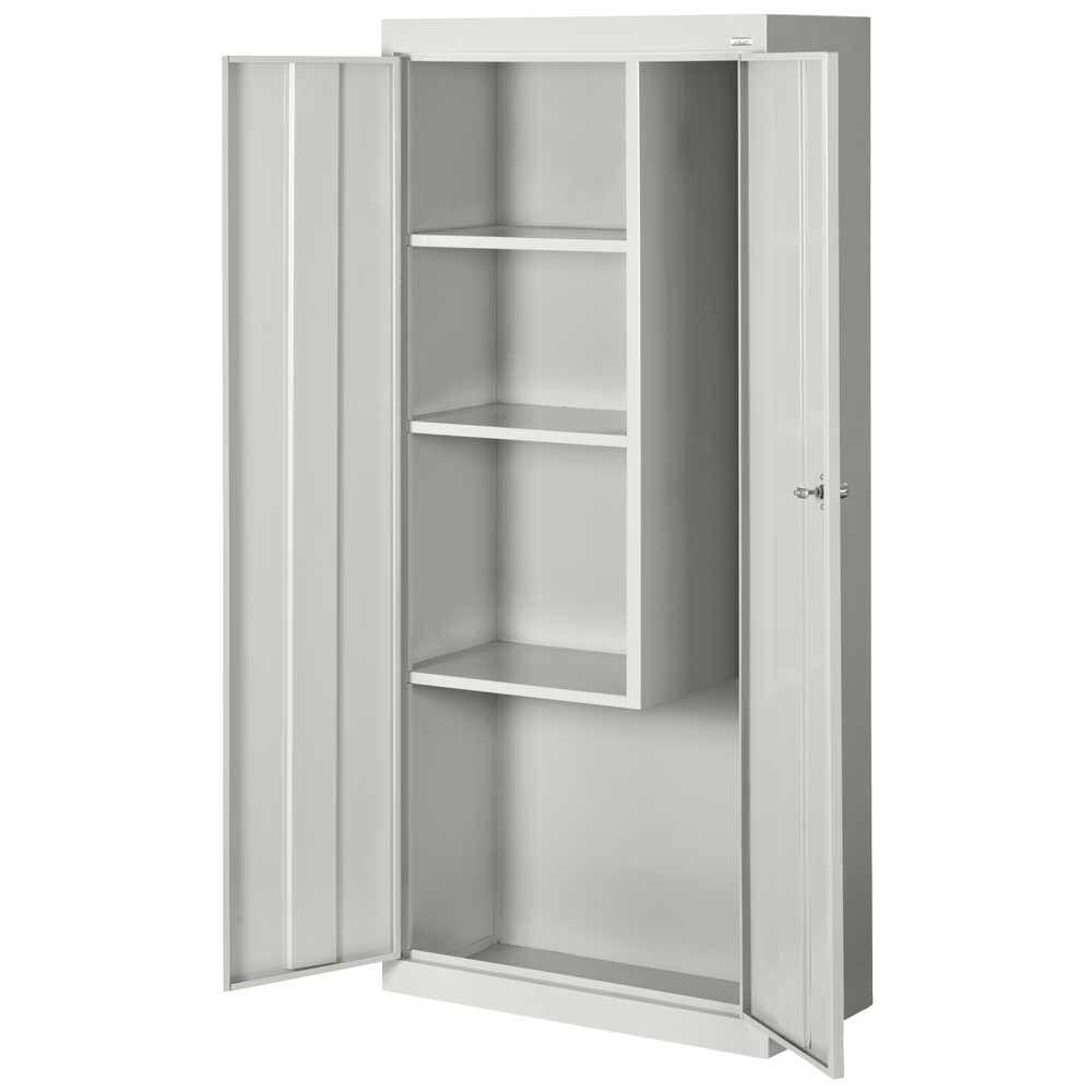 Sandusky 66 In H X 30 In W X 15 In D Steel Freestanding Combination Storage Cabinet In Dove Gray Vfc1301566 05 The Home Depot