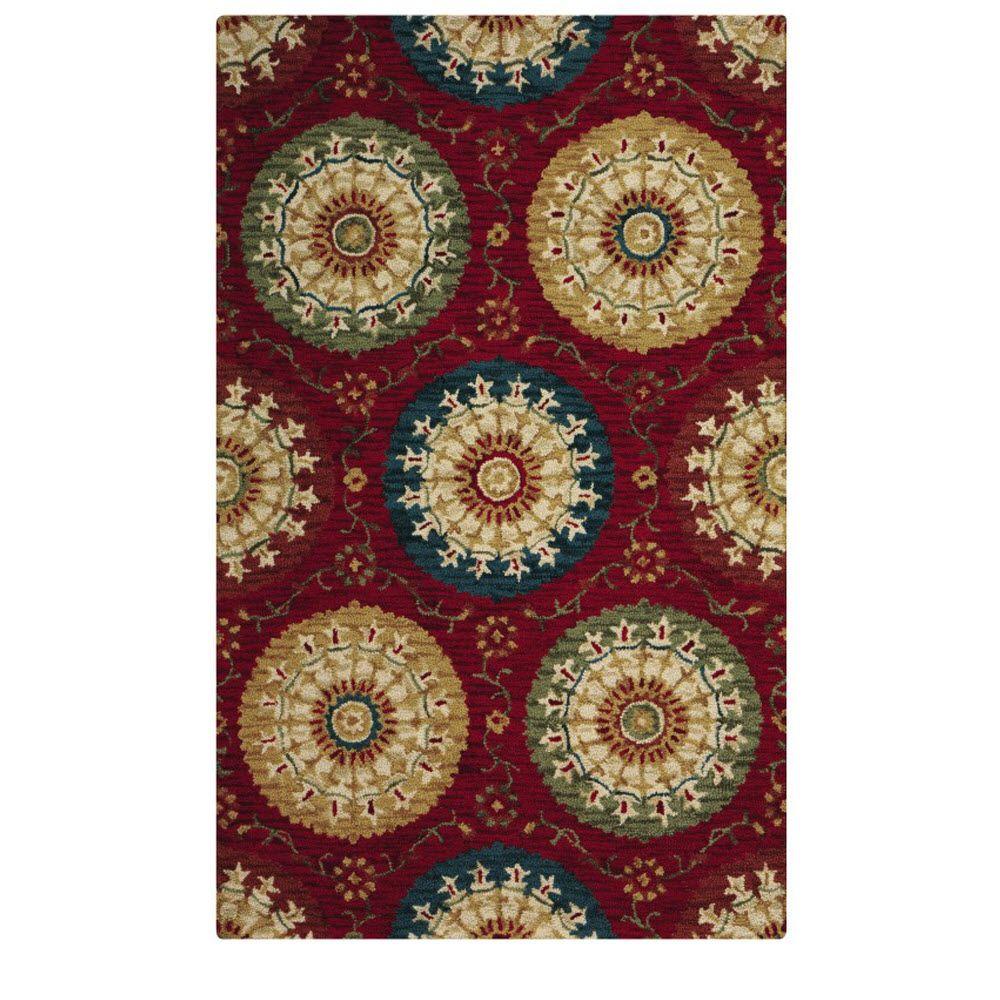 Home Decorators Collection Paradise Red 6 Ft. X 9 Ft. Area Rug ...