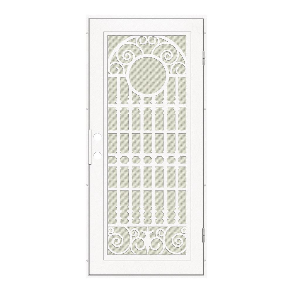 Unique Home Designs 32 In X 80 In Trellis White Right Hand