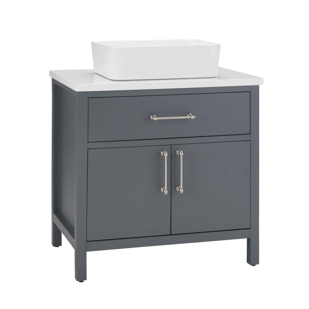Simpli Home Patton 30 In Bath Vanity In Charcoal Grey With