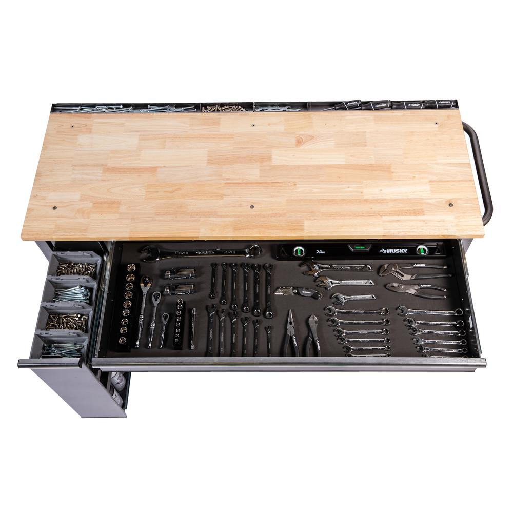 Husky 61 In W 10 Drawer Deep Tool Chest Mobile Workbench In