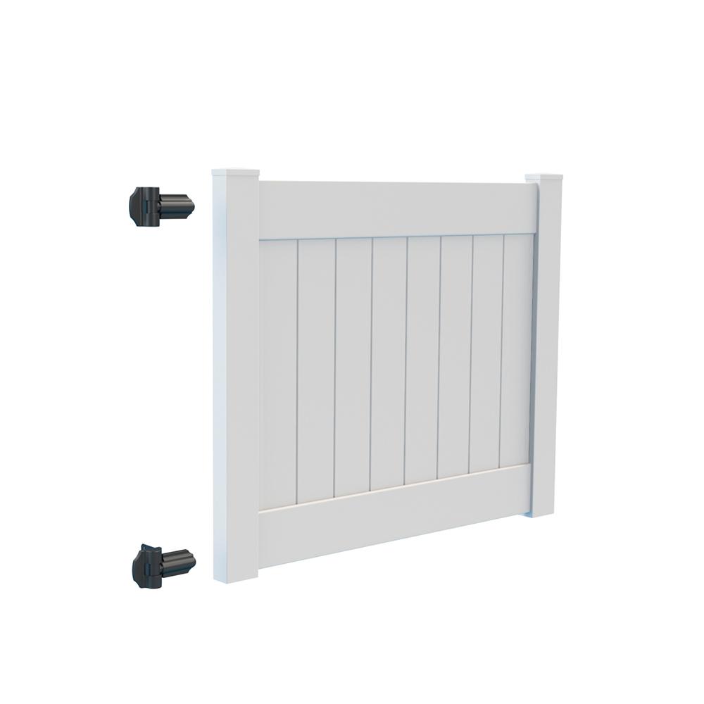 Veranda Linden 5 ft. W x 4 ft. H White Vinyl UnAssembled Fence Gate