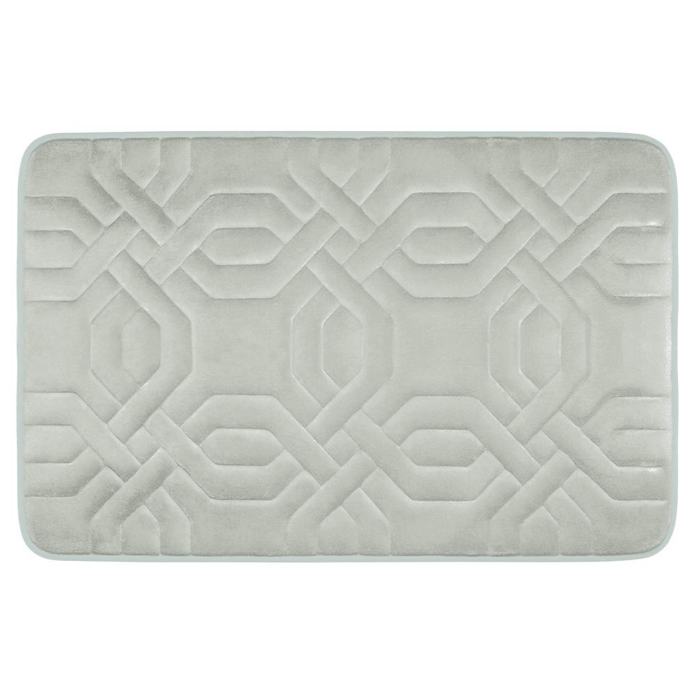 Chain Ring Light Gray 20 in. x 32 in. Memory Foam Bath