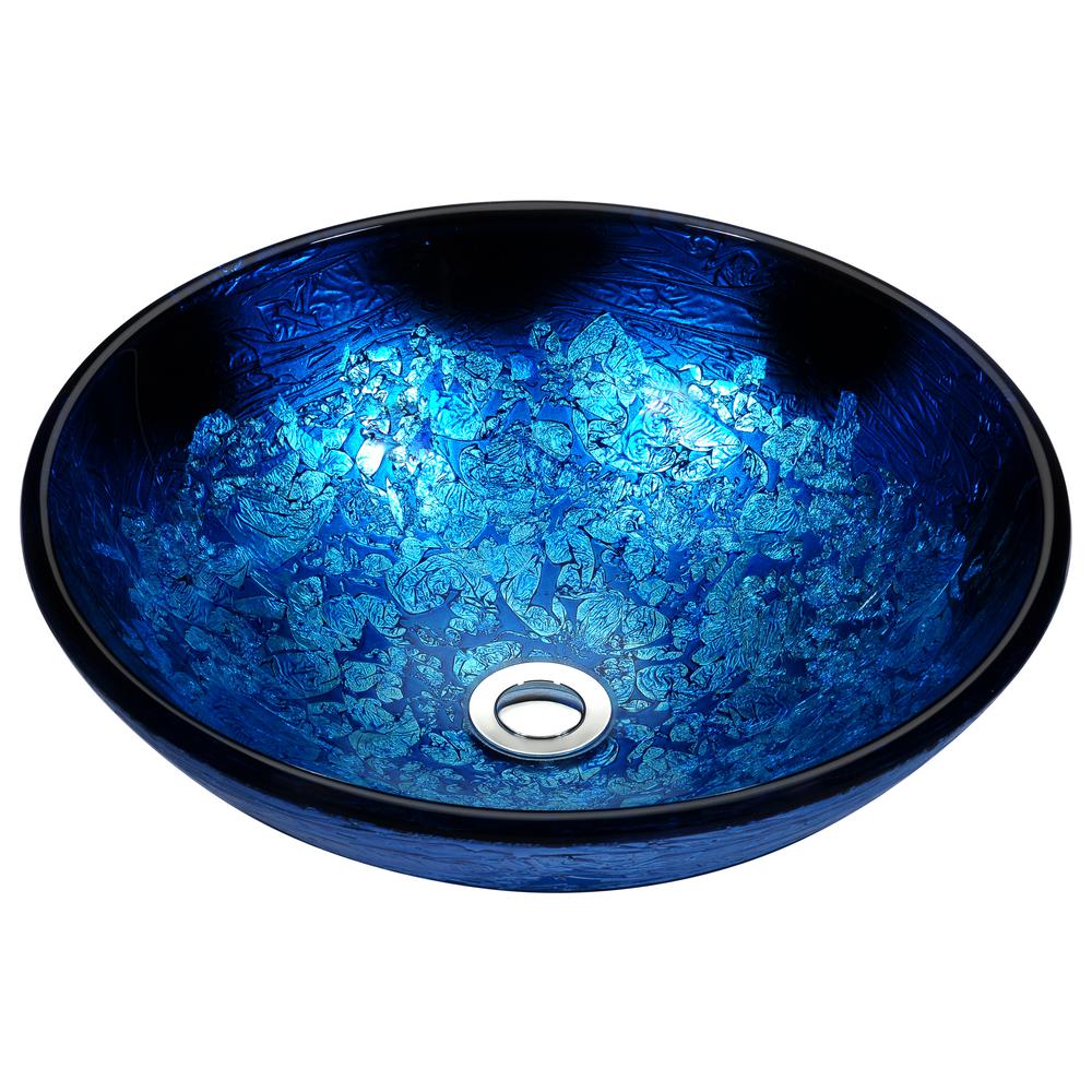 ANZZI Stellar Series Deco-Glass Vessel Sink in Blue Blaze-LS-AZ161 ...