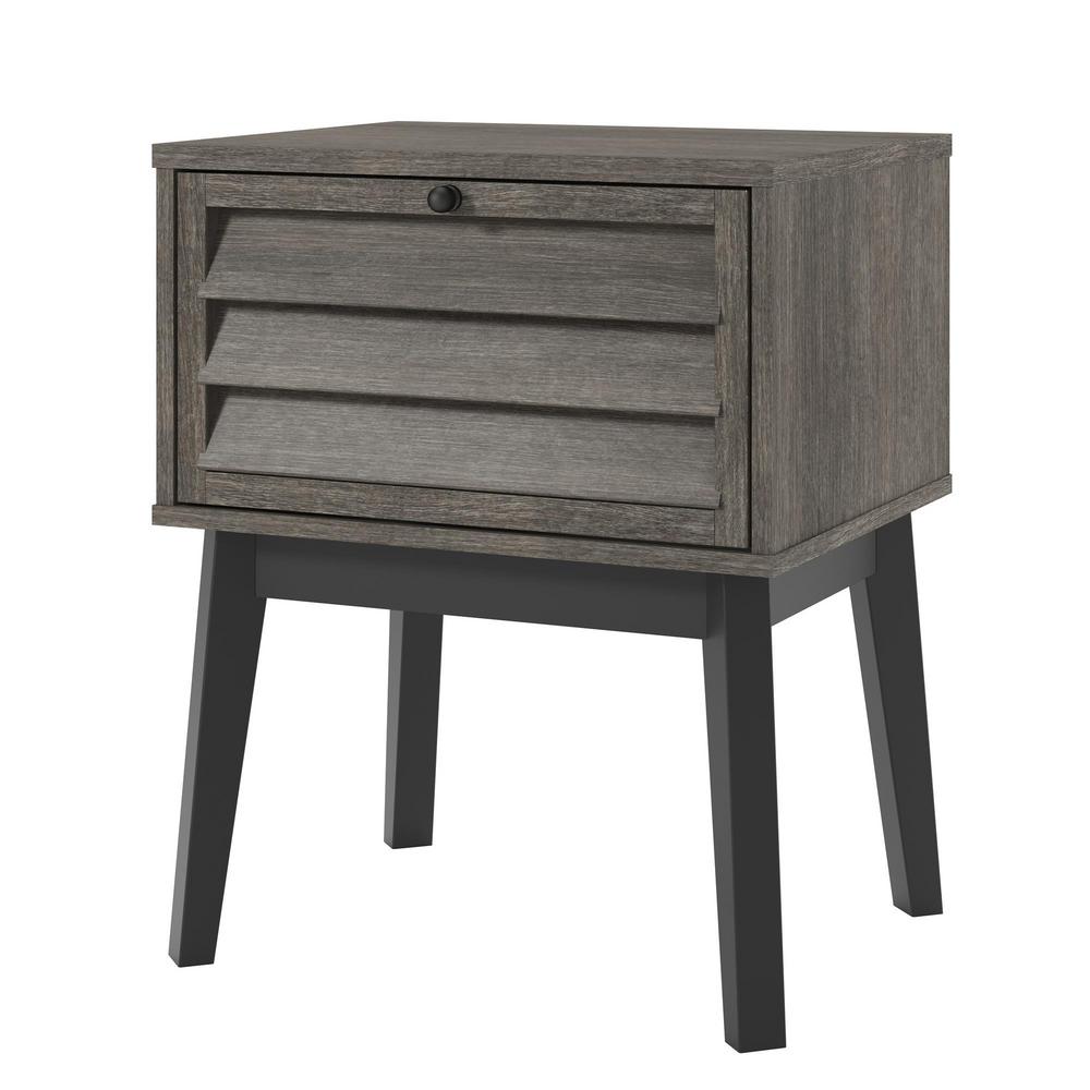 Ameriwood Gammon Gray Oak Nightstand Hd48012 The Home Depot