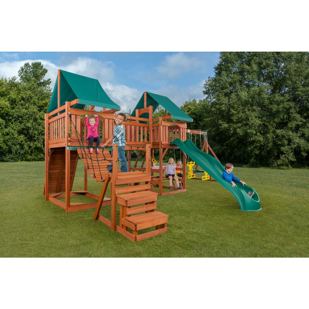 basic wooden swing set