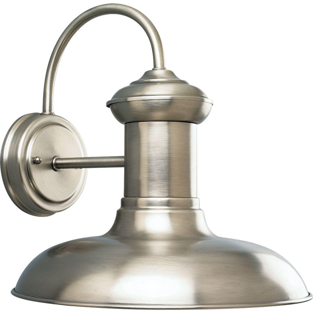 Progress Lighting Pewter Outdoor The Home Brookside Collection 1 Light Large Antique Nickel Outdoor Wall Lantern