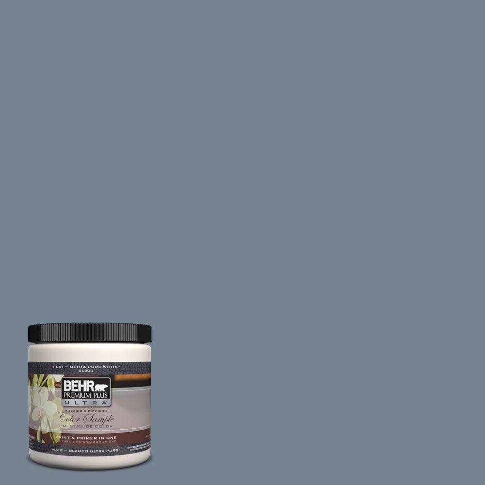 Behr Premium Plus Ultra 8 Oz Ul230 5 Forever Denim Matte Interior Ul230 5 Forever Denim Matte Interior Exterior Paint And Primer In One Sample