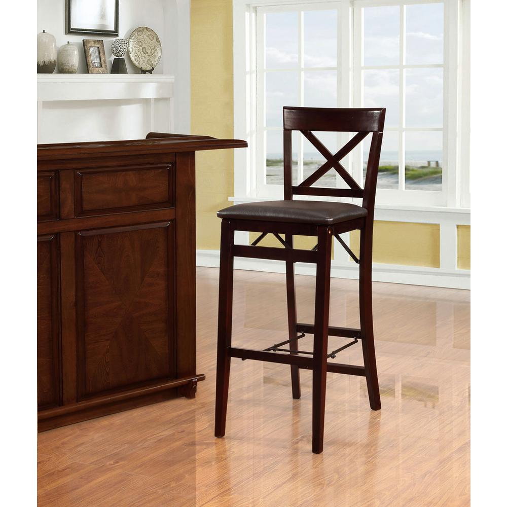 Linon Home Decor Triena 30 In Espresso X Back Folding Bar Stool Linon Home Decor Triena 30 In Espresso X Back Folding Bar Stool 01851esp01asu The Depot
