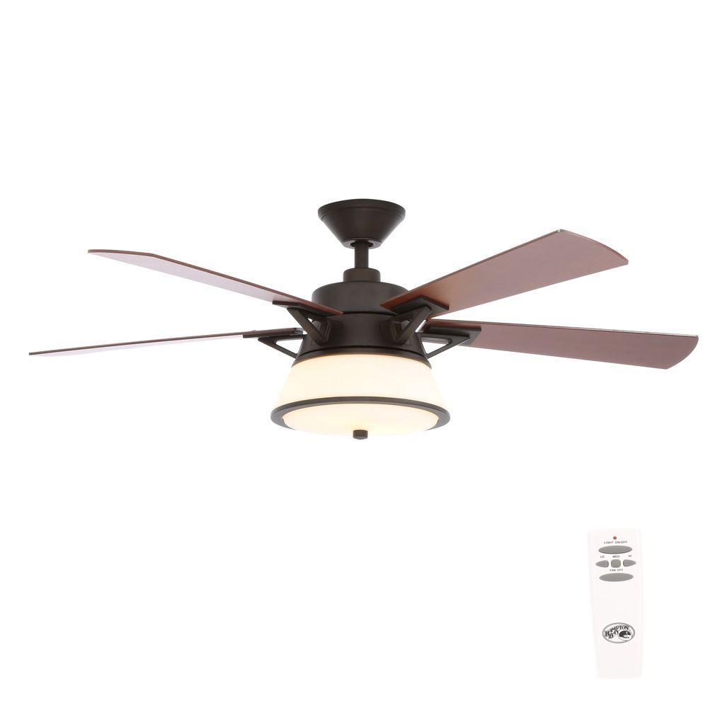 Hampton Bay Marlowe 52 In Indoor Oil Rubbed Bronze Ceiling Fan With Indoor Oil Rubbed Bronze Ceiling Fan With Light Kit And