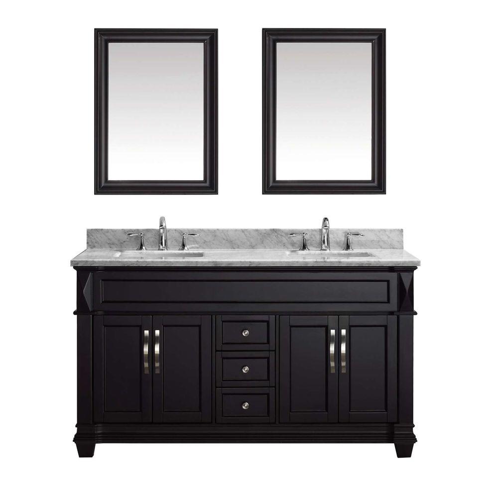 Virtu Usa Victoria 60 In W Bath Vanity Espresso With Marble Virtu Usa Victoria 60 In W Bath Vanity Espresso With Marble Top
