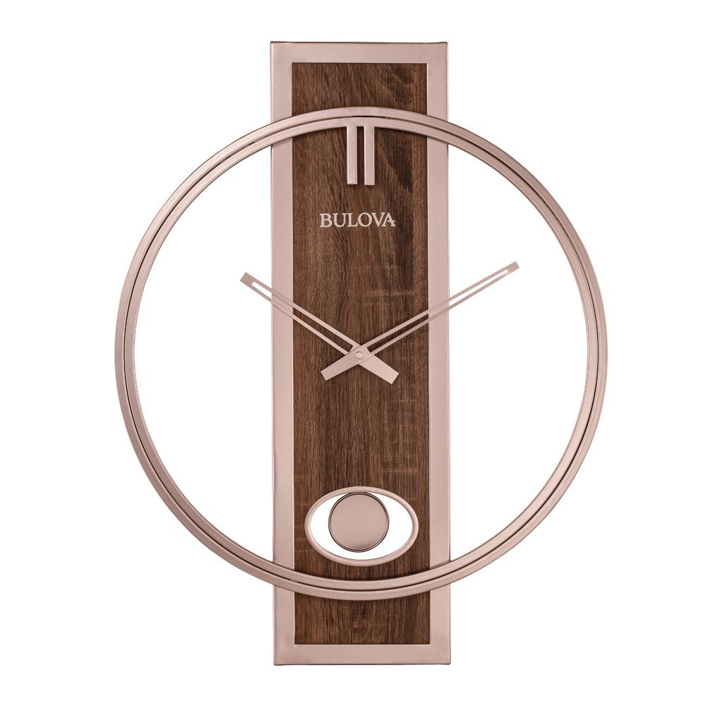 Bulova Contemporary 24 In X 19 In Wall Clock With Slow Swing Pendulum C4117 The Home Depot