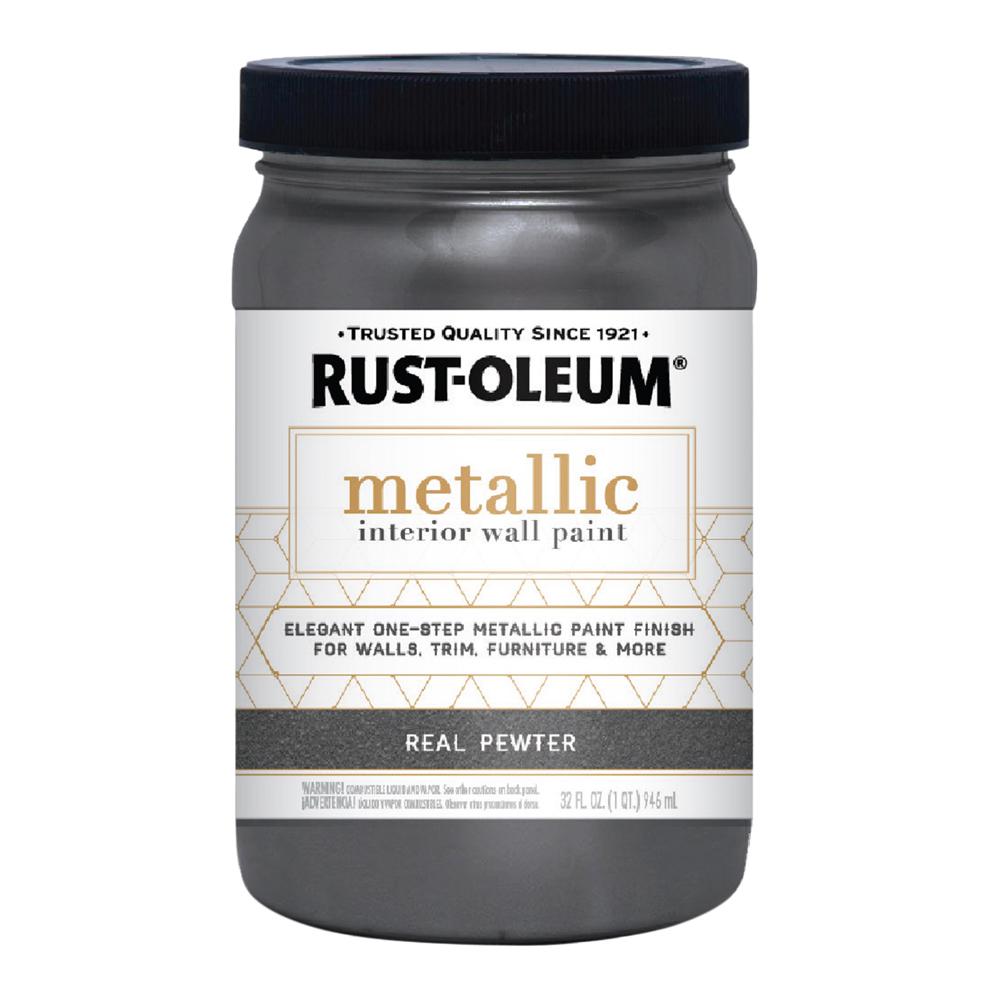 RustOleum 1qt. Real Pewter Metallic Paint320735 The Home Depot