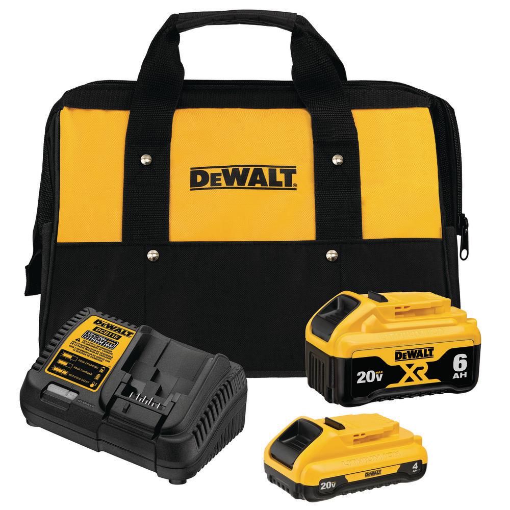 DEWALT 20-Volt MAX XR Premium Lithium-Ion Starter Kit 6 ...