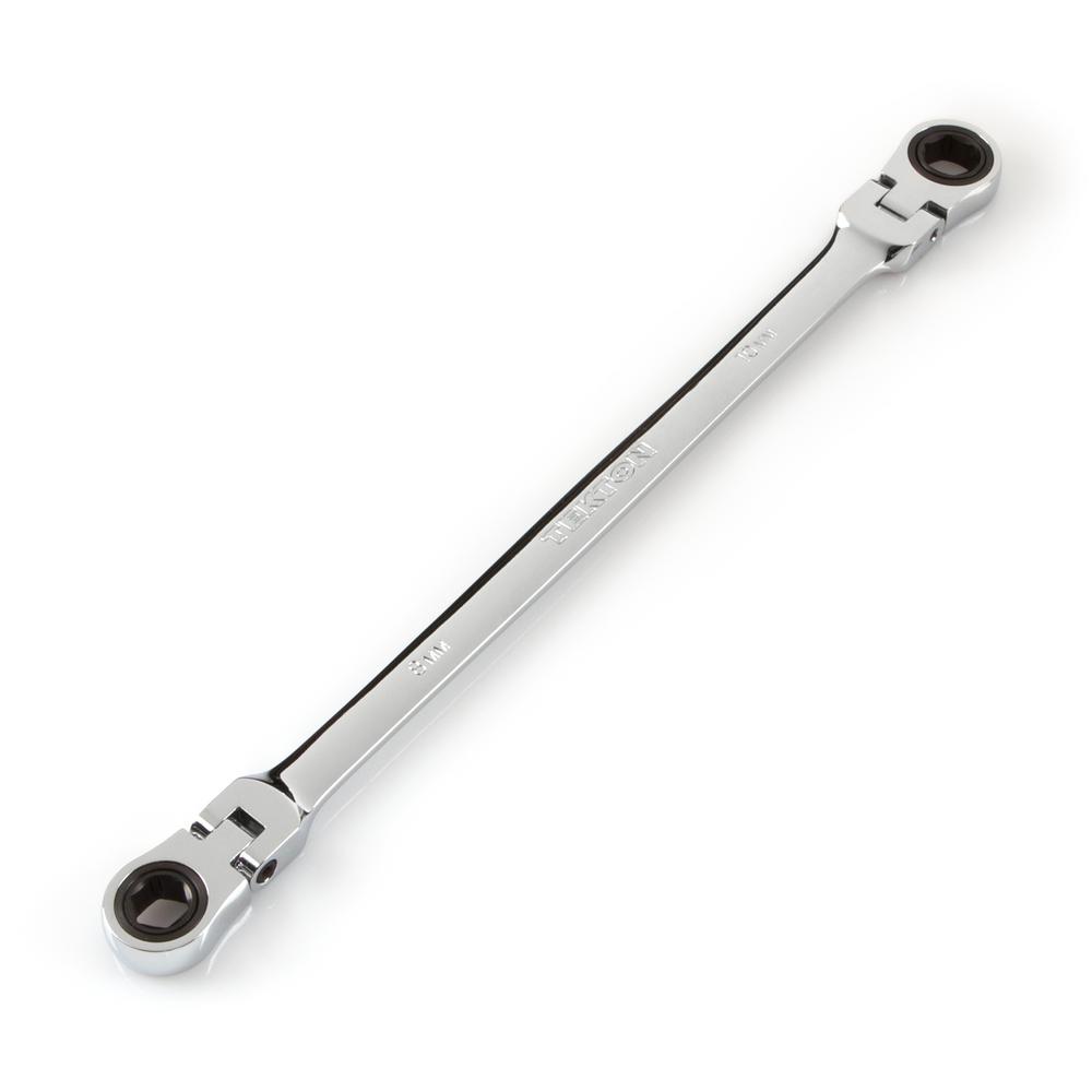 GOTOTOP Flex Head Metric Ratchet Combination Wrench Set 6 Ratcheting Spanners 8mm 10mm 13mm 14mm 17mm 19mm and 4 Adapter Professional Handle Spanners for Metric Hex Nuts Bolts and Standoffs