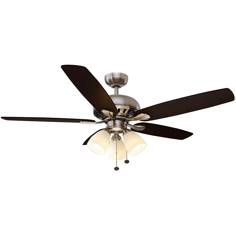 Rockport 52 in. LED Brushed Nickel Ceiling Fan with Light Kit