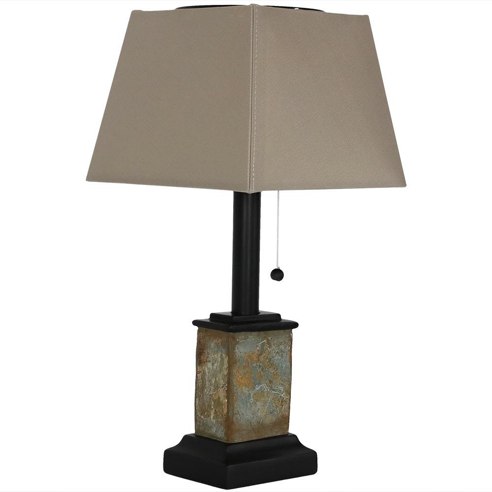 small brown table lamp